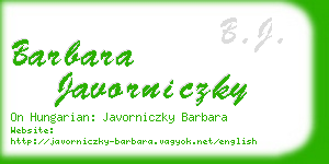 barbara javorniczky business card